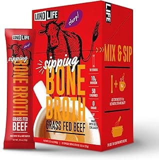 Sponsored Ad - LonoLife Beef Bone Broth Powder Mix | Grass-Fed, 10g Protein | Collagen-Rich, Keto & Paleo Friendly | Natur...