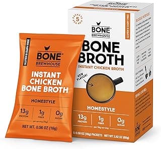 Bone Brewhouse - Homestyle Instant Chicken Bone Broth Powder Soup - Collagen Source - 13g Protein/Serving - Keto & Paleo F...