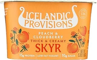 Icelandic Provisions, Peach and Cloudberry Thick and Creamy SKYR, 5.3 Ounce