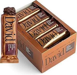 David Bronze High Protein Bars - Double Chocolate Crunch Flavor - 0g of Sugar, Low Carb, Gluten Free - 20g of Protein, 150...