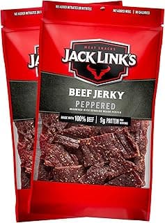 Jack Link's Beef Jerky - Peppered - Made with 100% Real Beef - Ready to Eat Real Meat Protein Snacks - 9g Protein per Serv...