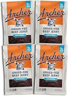 Archer Jerky Grass Fed Beef Jerky - Beef Snack Packs Bulk, Individual Bags, Protein Snack, Gluten Free - Original Flavor, ...