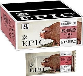 Sponsored Ad - EPIC Uncured Bacon and Pork Bars, Paleo Friendly, Protein Snacks, 12 Ct, 18 oz