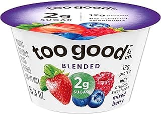 Too Good & Co. Mixed Berry Yogurt-Cultured Ultra-Filtered Low Fat Milk Product, Creamy and Delicious Low Fat Yogurt Produc...