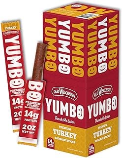 Sponsored Ad - YUMBO Turkey Sticks, High Protein Snacks, Gluten-Free, Low Carb, Keto, Ready-to-Eat, 2 oz Sticks, 20 Count ...