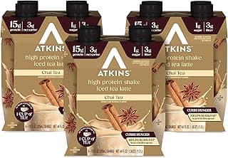 Atkins Chai Tea Latte Flavored Protein Shake, High Protein Shake, Low Glycemic, Low Carb, Low Sugar, Keto Friendly, Gluten...