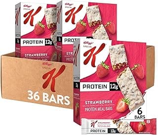 Special K Bar Protein Meal Bars, 12g of Protein, Good Source of Fiber, Strawberry (6 Boxes, 36 Count)