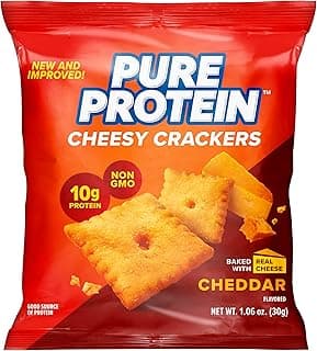 Sponsored Ad - Pure Protein Cheesy Crackers, Cheddar, High Protein Snack, 10G Protein, 1.06 Oz (Pack of 12)