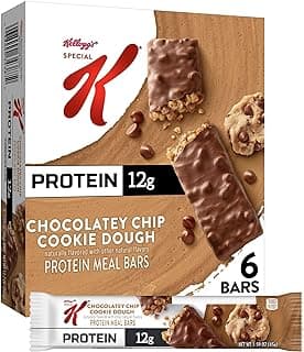 Special K Bar Protein Meal Bars, Meal Replacement, Protein Snacks, Chocolatey Chip Cookie Dough, 9.5oz Box (6 Count)