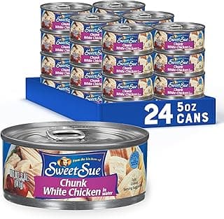 Sweet Sue Canned Chicken Breast with Rib Meat in Water - 11g Protein per Serving - Gluten Free, Keto Friendly - White Chic...