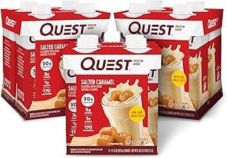 Quest Nutrition Ready to Drink Salted Caramel Protein Shake, 30g Protein, 3g Net Carbs, Gluten Free, Keto Friendly, 11 fl....