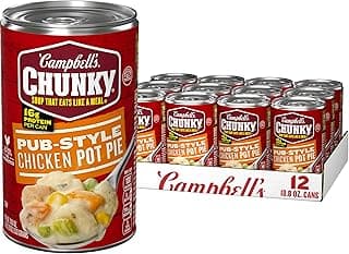 Campbell’s Chunky Soup, Pub-Style Chicken Pot Pie Soup, 18.8 oz Can (Pack of 12)