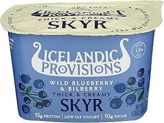 Icelandic Provisions, Wild Blueberry and Bilberry Thick and Creamy SKYR, 5.3 Ounce