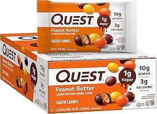 Quest Nutrition Coated Candies, Peanut Butter, 1g Sugar, 10g Protein, 4g Net Carbs, Gluten Free, Keto Friendly, 12 Count
