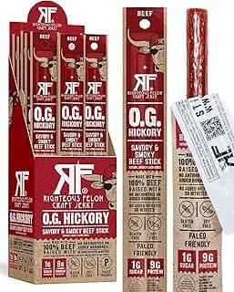 Sponsored Ad - Righteous Felon Meat Sticks | 100% Grass Fed Beef | 9g Protein per Stick | Keto, Gluten-Free, Low Sugar, Hi...