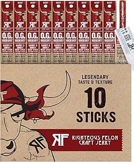 Sponsored Ad - Righteous Felon Meat Sticks | 100% Grass Fed Beef | 9g Protein per Stick | Keto, Gluten-Free, Low Sugar, Hi...
