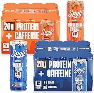 Sponsored Ad - Spylt High Protein Peanut Butter Chocolate/Cookies & Cream Milk with 60mg Caffeine & 20g Protein - 90 Calor...