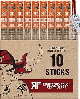 Sponsored Ad - Righteous Felon Meat Sticks | 100% Grass Fed Beef | 9g Protein per Stick | Keto, Gluten-Free, Low Sugar, Hi...