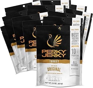 Sponsored Ad - Perky Jerky Original Turkey Jerky, Low Sodium - 10g Protein per Serving - Low Fat - 100% U.S. Sourced - Ten...