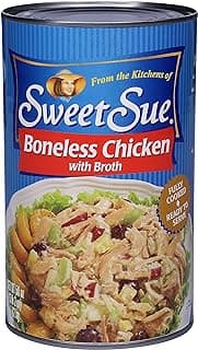 Sweet Sue Canned Boneless Chicken with Broth - 10g Protein per Serving - Gluten Free, Keto Friendly - White Chicken Chunks...