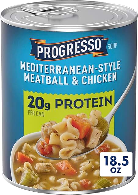 Progresso protein soup listed by 180cal as a high protein soup under 180 calories